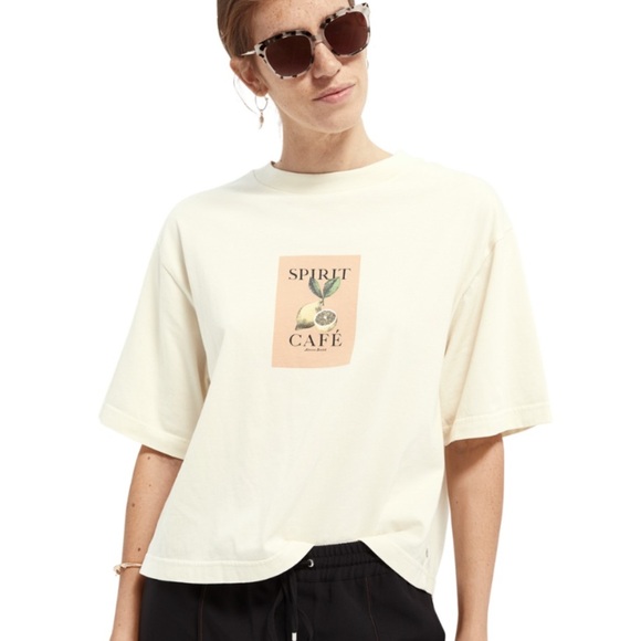 SCOTCH AND SODA Spirit Cafe cropped box tee medium - Picture 1 of 6